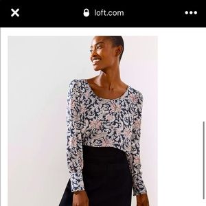 Ann Taylor LOFT Plus paisley floral scoop neck.